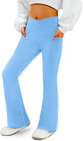 COPYLEAF Women's Flare Yoga Pants with Pockets V Crossover High Waisted Bootcut Yoga Leggings-Flare Workout Gym Leggings