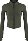 Gihuo Women's Workout Jacket Lightweight Zip Up Athletic Cropped Running Jacket