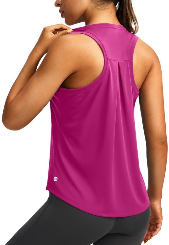 Women's Workout Tops Racerback Athletic Tank Tops Sleeveless Loose Fit Yoga Running Gym Shirts for Women