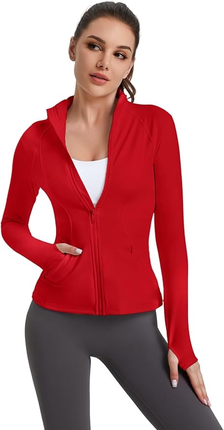 VUTRU Women's Workout Yoga Jacket Full Zip Running Athletic Track Jacket