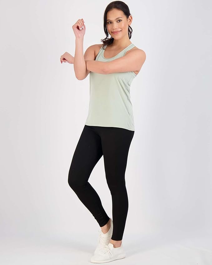 Real Essentials 5 Pack: Women's Racerback Tank Top Dry-Fit Athletic Performance Yoga Activewear (Available in Plus Size)