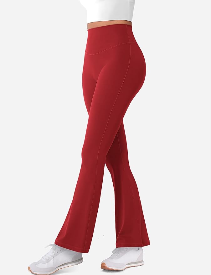 YEOREO Women's Mini Flared Workout High Waist No Front Seam Yoga Legging Pants