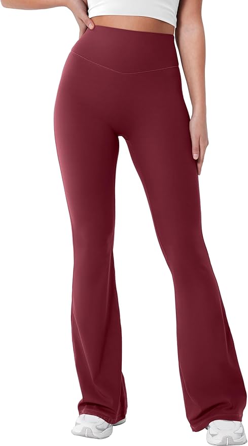 YEOREO Women's Mini Flared Workout High Waist No Front Seam Yoga Legging Pants