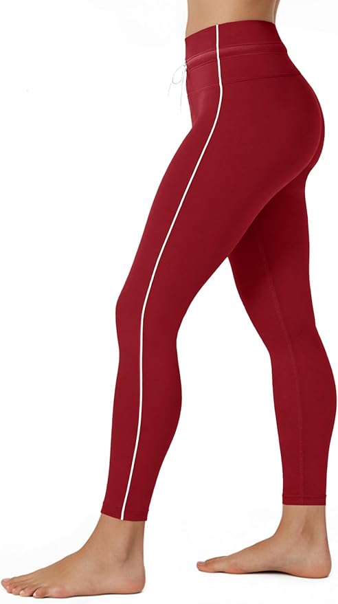 Aoysky Womens Buttery Soft High Waisted Drawstring Leggings 25'' Workout Running Gym Athletic Yoga Pants