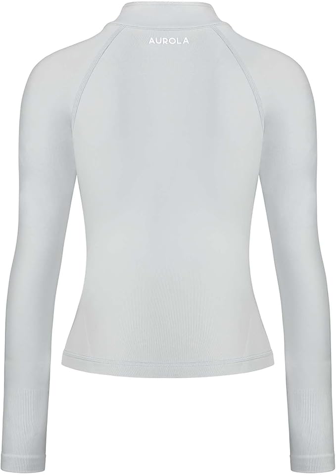 AUROLA Influence Athletic Workout Jacket for Women, Lightweight Slim Fit Full Zip Running Yoga Sports Jacket with Thumb Holes