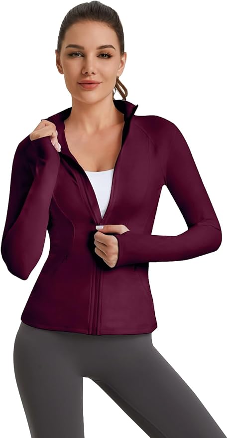VUTRU Women's Workout Yoga Jacket Full Zip Running Athletic Track Jacket