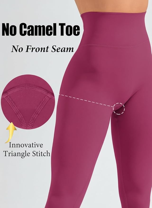 Olmlmt No Front Seam Workout Leggings for Women Tummy Control Butt Lifting Leggings Buttery Soft Gym Yoga Pants