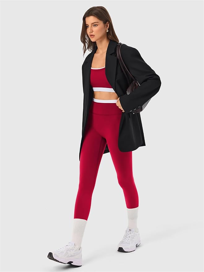 2 Pieces Workout Sets for Women,Seamless Yoga Leggings with Padded Sports Bras,Athletic Matching Outfits,Gym,Casual