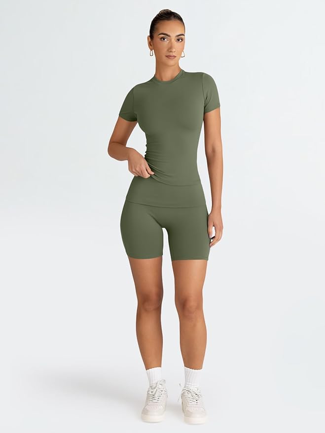 Trendy Queen 2 Piece Summer Cute Workout Sets Gym Short Set Pilates Yoga Outfits Going Out Spring Athletic Comfy Active Wear