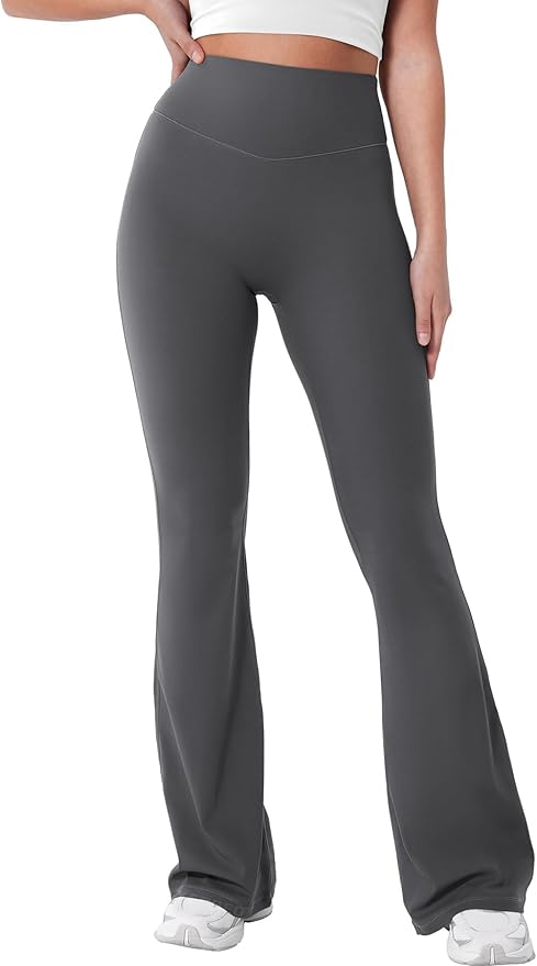 YEOREO Women's Mini Flared Workout High Waist No Front Seam Yoga Legging Pants