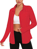 Vldnery Women's UPF 50+ Sun Protection Lightweight Jacket Zip Up Long Sleeve Sun Shirt for Women with Thumb Hole Hiking