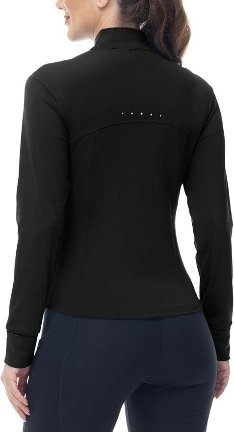 BGOWATU Women's Workout Athletic Jacket Full Zip Running Jackets Gym Yoga Track Tops with Pockets Thumb Hole