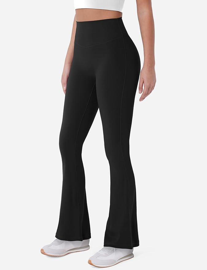 YEOREO Women's Mini Flared Workout High Waist No Front Seam Yoga Legging Pants