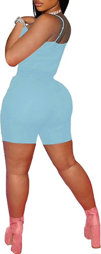 HBQ Women 2 Piece Outfits Sleeveless Tank Tops Biker Short Workout Jogger Sets Summer