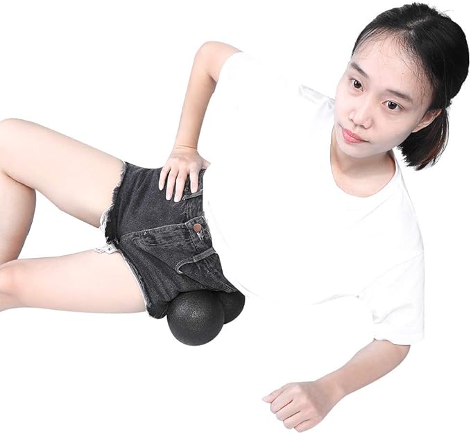 EPP Foam Massage Ball, Firm High Density Deep Tissue Massage Ball for Myofascial Release Trigger Point Therapy for Muscle Soreness Recovery Yoga Fitness Athletes (24x12cm Double Ball)
