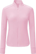 BGOWATU Women's Workout Athletic Jacket Full Zip Running Jackets Gym Yoga Track Tops with Pockets Thumb Hole