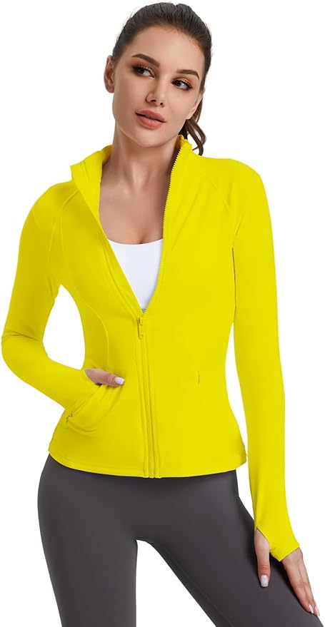 VUTRU Women's Workout Yoga Jacket Full Zip Running Athletic Track Jacket