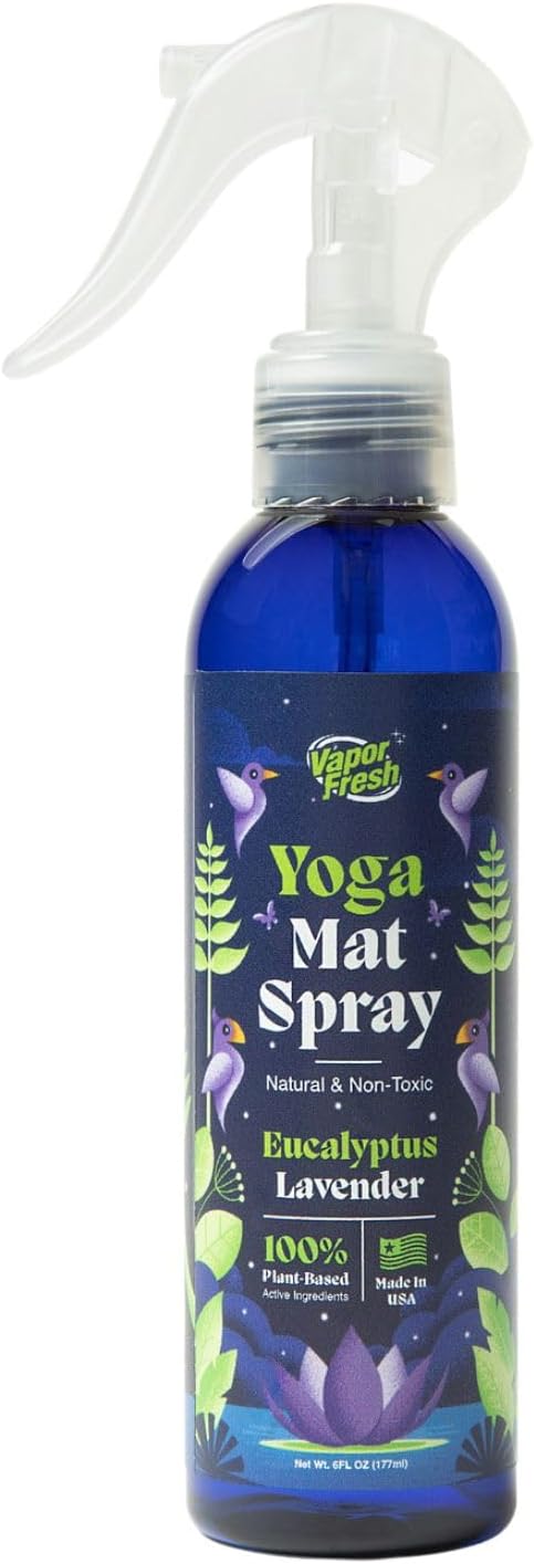 Vapor Fresh Yoga Mat Cleaner Spray, 6oz (Eucalyptus Lavender) - For Yoga Blocks, Mats, Straps and More - Powered By Essential Oils (1-Pack)