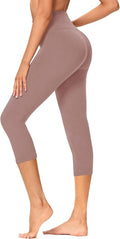 GAYHAY High Waisted Capri Leggings for Women - Soft Slim Yoga Pants for Running Cycling Workout