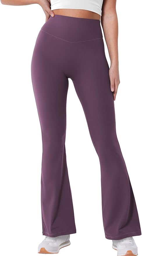 YEOREO Women's Mini Flared Workout High Waist No Front Seam Yoga Legging Pants