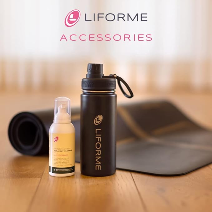 LIFORME Ultimate Everyday Yoga Mat Cleaner, Eco-Friendly, Natural & Organic Yoga Mat Cleaner, Vegan, Safe for all Yoga Mats, No Sticky Or Slimy Residue - Cleans, Restores, Refreshes - 150ml/5oz