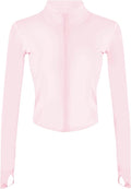 Tanming Women's Full Zip Seamless Workout Jacket Running Yoga Slim Fit Track Jacket