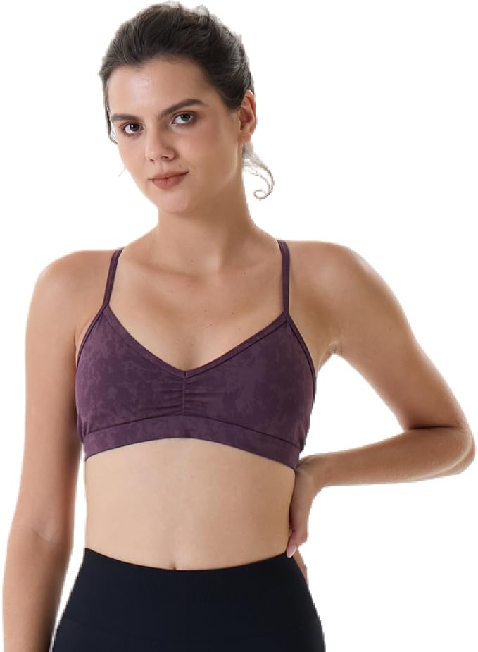 AUROLA Mercury Workout Sports Bras Women Athletic Removable Padded Backless Strapy Minimal Crop Top