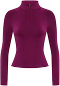 AUROLA Influence Workout Jacket for Women, Half Zip Cropped Slim Fit Long Sleeve Yoga Jackets Athletic Top with Thumb Holes