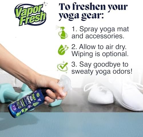 Vapor Fresh Yoga Mat Cleaner Spray, 6oz (Eucalyptus Lavender) - For Yoga Blocks, Mats, Straps and More - Powered By Essential Oils (3-Pack)