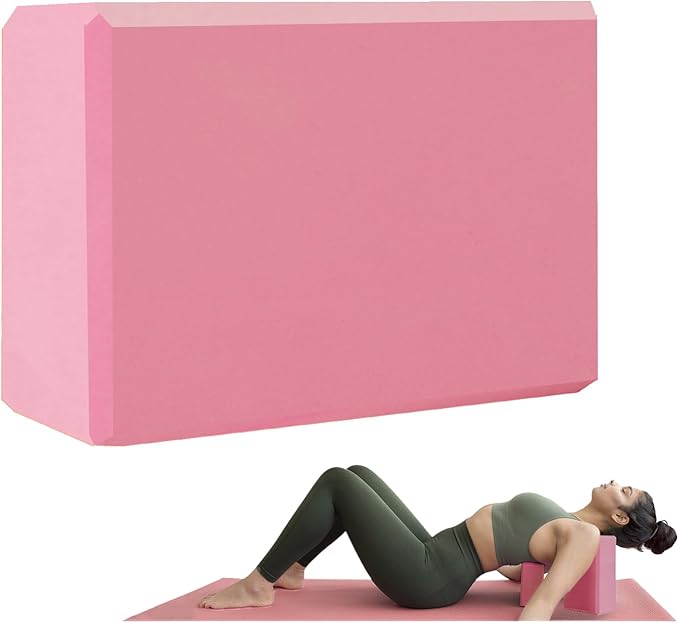 Yoga Block - Supportive Latex-Free Eva Foam - Soft Non-Slip Surface with Beveled Edges for Yoga, Pilates, Meditation - Yoga Accessories for Stability, Balance, Deepen Stretches
