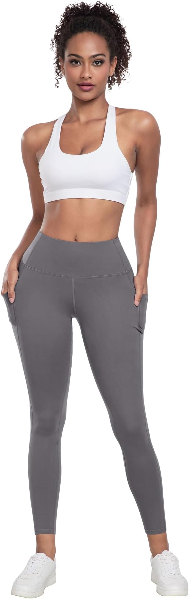 LZYVOO Leggings with Pockets for Women, 6 Packs Soft High Waisted Tummy Control Workout Yoga Pants