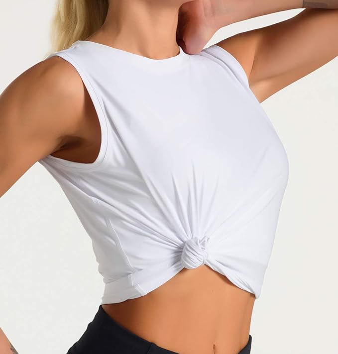 Dragon Fit Womens Ice Silk Workout Tank Tops Sleeveless Cropped Yoga Shirt for Running Gym Summer