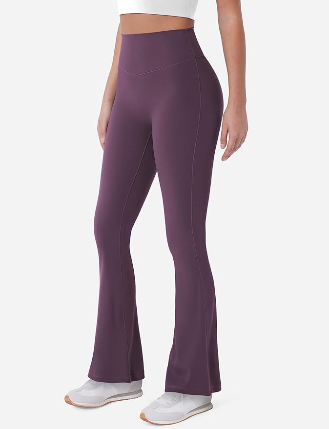YEOREO Women's Mini Flared Workout High Waist No Front Seam Yoga Legging Pants