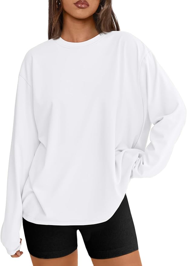 Trendy Queen Womens Spring Tops Oversized Long Sleeve T Shirts 2026 Basic Tee Fall Casual Workout Y2K Clothes