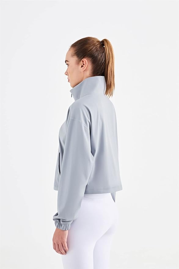 altiland Half Zip Pullover Cropped Jackets for Women Long Sleeve Workout Athletic Running Yoga Shirts