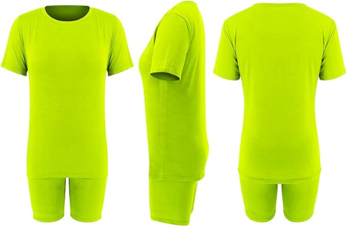 KINIKO Women's 2 Piece Casual Fashion Sports Solid Color Suit short Sleeve top and Pants Set Sweatshirt