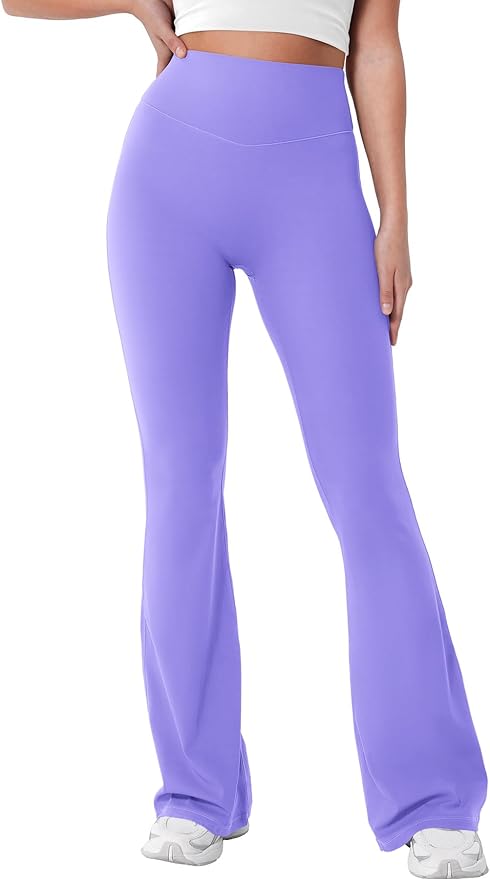 YEOREO Women's Mini Flared Workout High Waist No Front Seam Yoga Legging Pants