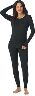 Cuddl Duds Womens Lightweight Breathable Everyday Active Base Layer Set - Long Sleeve Top & Leggings - Lounge Sets for Women