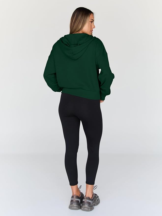 Trendy Queen Hoodies for Women Full Zip Up Cropped Sweatshirts Jackets Casual Comfy Gym Tops Fall Outfits Winter Clothes 2026
