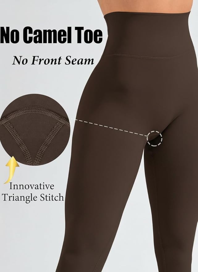 Olmlmt No Front Seam Workout Leggings for Women Tummy Control Butt Lifting Leggings Buttery Soft Gym Yoga Pants