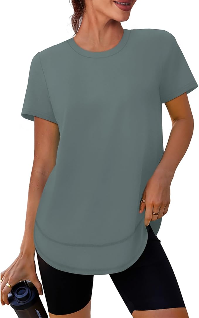 XIEERDUO Womens Workout Tops Short Sleeve Shirts Quick Dry Outfits for Hiking Running S-3XL