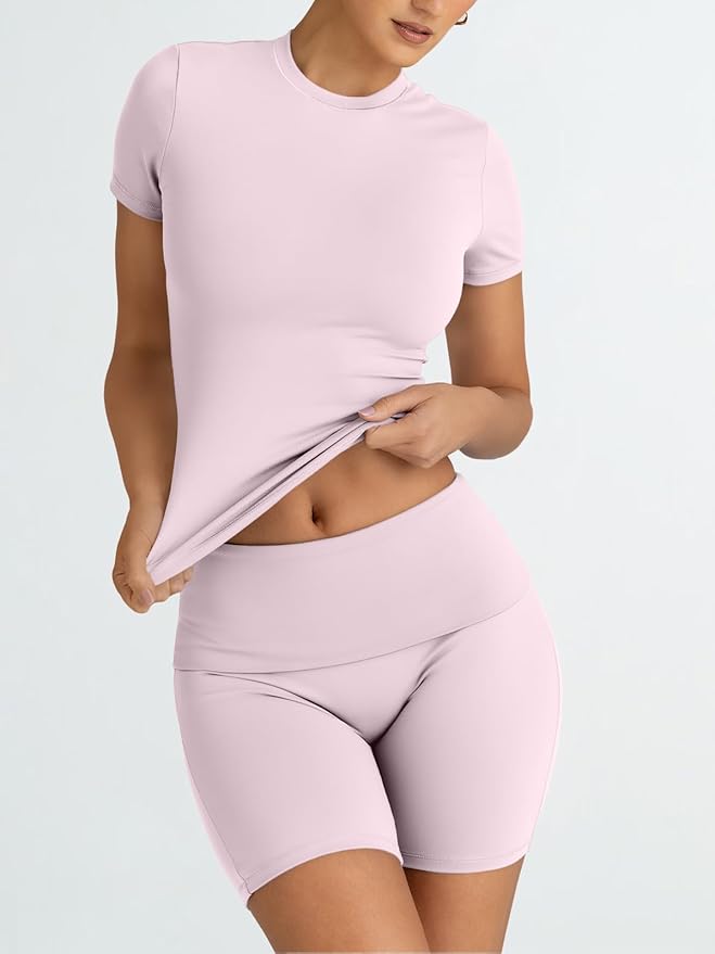 Trendy Queen 2 Piece Summer Cute Workout Sets Gym Short Set Pilates Yoga Outfits Going Out Spring Athletic Comfy Active Wear