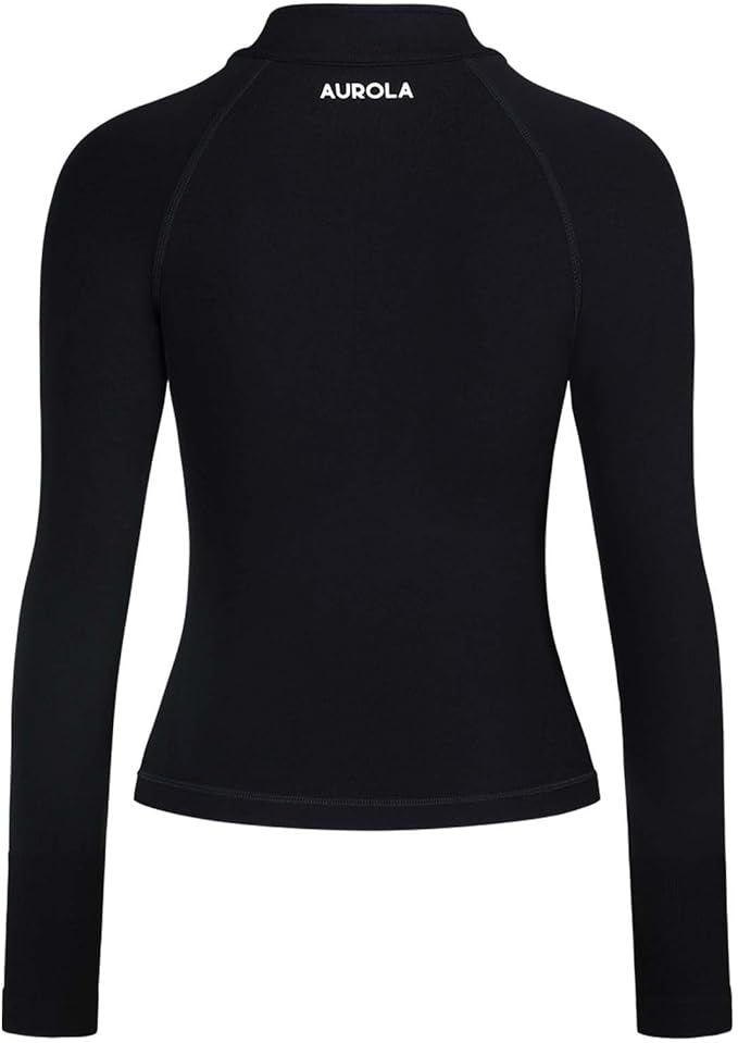 AUROLA Influence Athletic Workout Jacket for Women, Lightweight Slim Fit Full Zip Running Yoga Sports Jacket with Thumb Holes