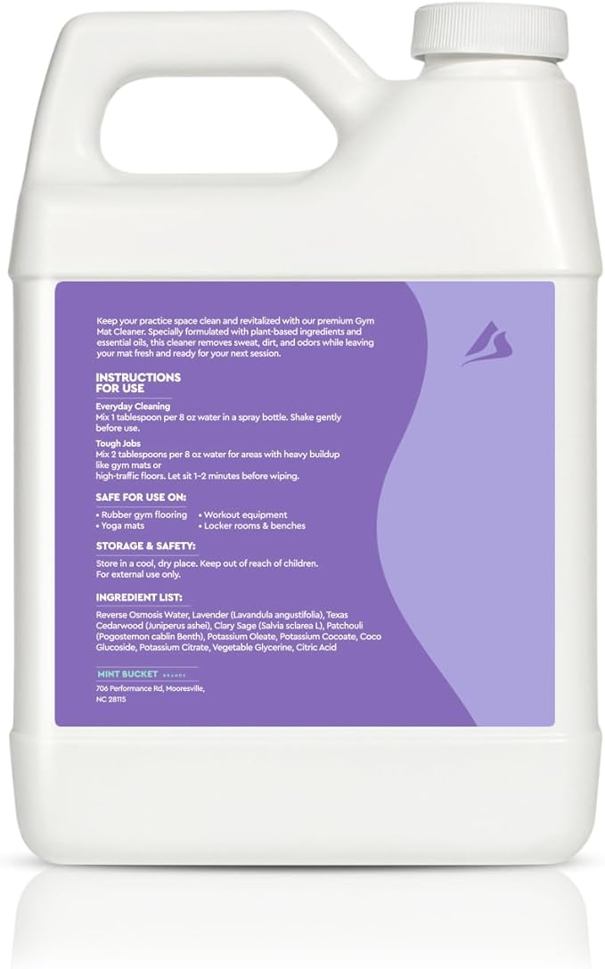 SwaytAway Fitness Mat Cleaner Concentrate – 32oz/Make 4 Gal - No-Slip No-Residue Lavender Essential Oil Formula – USA Made Aromatherapy Yoga Mat Spray for Home & Studio – Natural Cleaning Solution