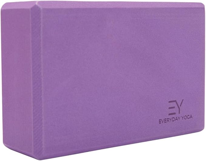 Everyday Yoga Premium Foam Block - Non-Slip High-Density Yoga Block for Balance, Stability & Stretching, EVA Foam Support, Multi Colors (Single Block)