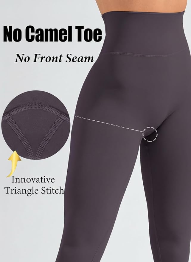 Olmlmt No Front Seam Workout Leggings for Women Tummy Control Butt Lifting Leggings Buttery Soft Gym Yoga Pants