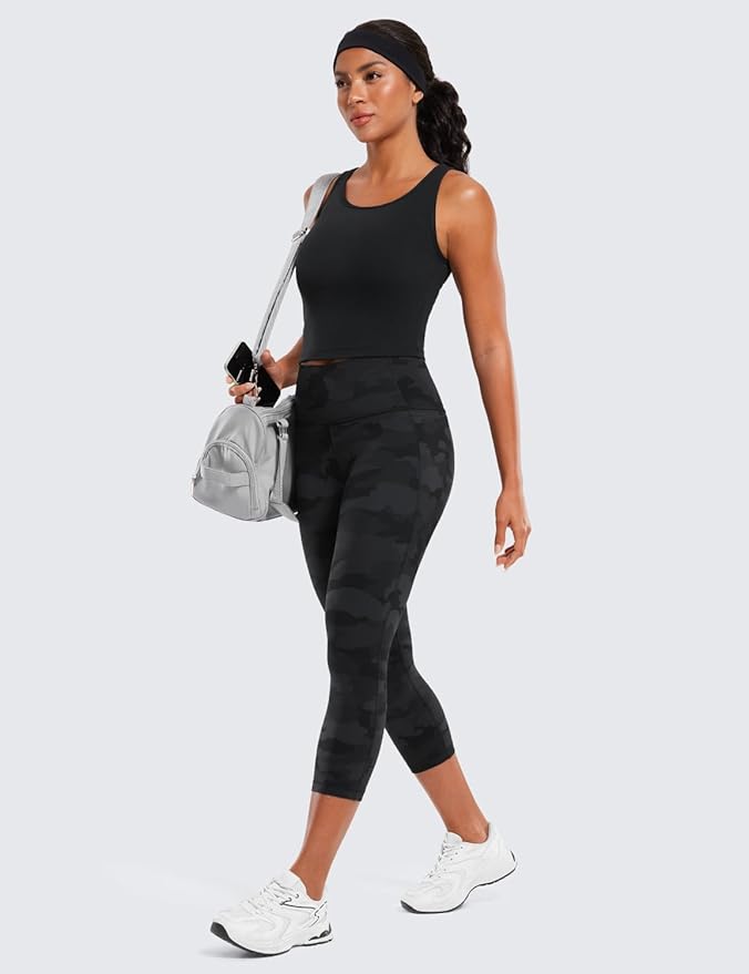 CRZ YOGA Butterluxe Workout Capri Leggings Pockets 21" - High Waisted Gym Athletic Womens Crop Yoga