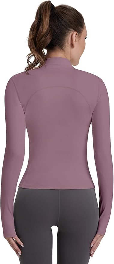 VUTRU Womens Workout Yoga Jacket Lightweight Zip Up Athletic Jacket Lightweight Cropped Jacekt with Pockets