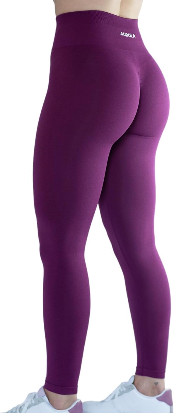 AUROLA Workout Leggings for Women Seamless Scrunch Tights Tummy Control Gym Fitness Girl Sport Active Yoga Pants