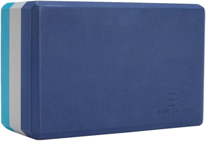 Everyday Yoga Premium Foam Block - Non-Slip High-Density Yoga Block for Balance, Stability & Stretching, EVA Foam Support, Multi Colors (Single Block)